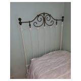 Antique Brass and Iron Bed Frame with Decorative Finials