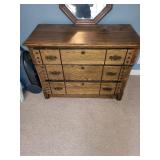 Vintage Wooden Dresser with Brass Handles
