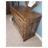 Vintage Wooden Dresser with Brass Handles