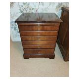 Vintage Wood Jewelry Chest with Multiple Drawers
