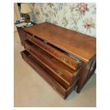 Vintage Wooden Chest of Drawers with Brass Handles