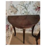 Vintage Mahogany Demilune Console Table
