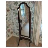 Full-Length Cheval Mirror with Solid Wood Frame