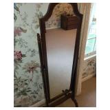 Full-Length Cheval Mirror with Solid Wood Frame