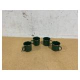LOT OF 4 Green Coffee Mugs