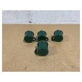 LOT OF 4 Green Coffee Mugs