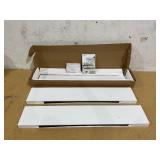 2PCS Fuqing 36 Inch White Floating Shelves for Wall, Solid Wood White Floating Shelves Set
