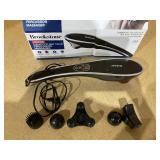 Brookstone Handheld Percussion Body Massager, 4 Vibration Modes, 5 Interchangeable Heads