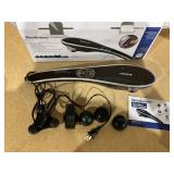 Brookstone Handheld Percussion Body Massager, 4 Vibration Modes, 5 Interchangeable Heads