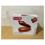 Dash 12" Pizza Griddle, Red - Personal Pizza Maker with Dual Cooking Surfaces, Nonstick & 450°F Heat