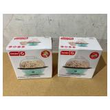 LOT OF 2 Dash 4.5 Qt. Stirring Electric Popcorn Popper with Lid for Serving Bowl & Convenient Storage, 18 Cups  Aqua