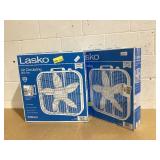 LOT OF 2 Lasko 20" 3-Speed Energy Efficient Box Fan