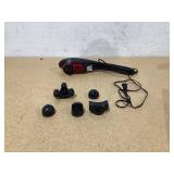 Brookstone Handheld Percussion Body Massager, 4 Vibration Modes, 5 Interchangeable Heads, Black