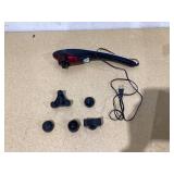 Brookstone Handheld Percussion Body Massager, 4 Vibration Modes, 5 Interchangeable Heads, Black