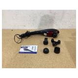 Brookstone Handheld Percussion Body Massager, 4 Vibration Modes, 5 Interchangeable Heads, Black