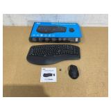 Adesso WKB-1500GB - Wireless Ergonomic Desktop Keyboard and Laser Mouse with Split Keys Design and Palm Rest for Comfort