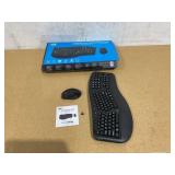 Adesso WKB-1500GB - Wireless Ergonomic Desktop Keyboard and Laser Mouse with Split Keys Design and Palm Rest for Comfort