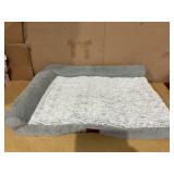 FurHaven Pet Products Jumbo Embossed Faux Fur & Suede Orthopedic Deluxe L-Chaise Dog Bed