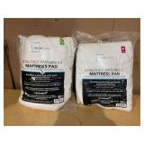 LOT OF 2 Full&Queen Size Mainstays Extra Thick Waterproof Mattress Pad