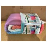5PCS Twin Size Your Zone Rainbow Ombre Polyester Bedding Set