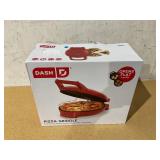 Dash 12" Pizza Griddle Red Personal Pizza Maker with Dual Cooking Surfaces