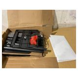 Mainstays 62" Plastic Black Shelf Floor Lamp, Sustainable White Fabric Shade ,Modern Design, New Condition, Adult and Dorm Room Use