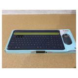 Onn. Multi-Device Wireless Full-Size Keyboard and 3-Button Mouse Set