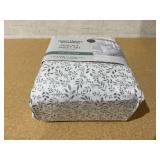 Better Homes & Gardens Cool & Crisp 4-Piece 300 Thread Count Soft Silver Botanical Cotton Percale Sheet Set, Queen