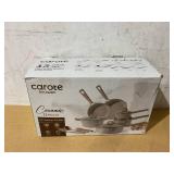 Carote Ceramic Pans and Pots Set, 13 Piece Industion Kitchen Non-Stick Cookware Sets Taupe