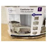 5PCS King Size Mainstays Gold Floral Comforter Set