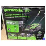 Greenworks 24V 13 Battery Powered Push Walk-Behind Mower, 4Ah USB Battery and Charger Included