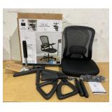 Mainstays Ergonomic Mesh Back Office Chair with Flip Up Arms for Adults, Black Fabric, 275lb
