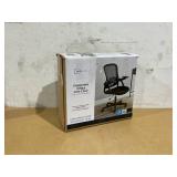 Mainstays Ergonomic Mesh Back Office Chair with Flip Up Arms for Adults, Black Fabric, 275lb