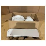 Mainstays 42 Inch Hugger Metal Indoor Ceiling Fan with Light, White, 4 Blades