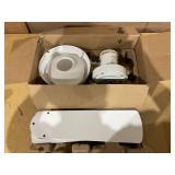 Mainstays 42 Inch Hugger Metal Indoor Ceiling Fan with Light, White, 4 Blades