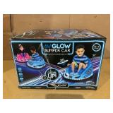 6V Blue Glow Bumper Car, Battery Powered Ride on for Children, Ages 1.5+, by Flybar