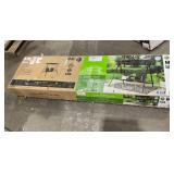 Mainstays Dashwood 2-Seat Steel Canopy Porch Swing with Oversized Sling Seats, Black