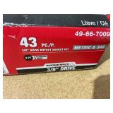 Milwaukee 49-66-7009 43PC SHOCKWAVE Impact Duty 3/8" Drive SAE & Metric Deep 6 Point Socket Set