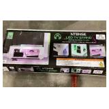 NTense LED TV Stand with Glass Shelves for TVs up to 55", White Gloss