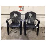 LOT OF 2 Gracious Living Outdoor Cape Cod Adirondack Chair Cool Black