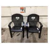 LOT OF 2 Gracious Living Outdoor Cape Cod Adirondack Chair Cool Black