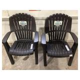 LOT OF 2 Gracious Living Outdoor Cape Cod Adirondack Chair Cool Black