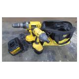 Lot of Dewalt Cordless Tools With Bag