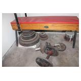 Vintage Roberts Weight Bench with Dumbbells and Weights Set