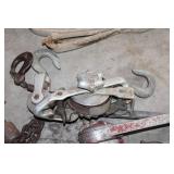 Vintage Alcoa Chain Hoist with Hooks and Cables