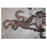 Vintage Alcoa Chain Hoist with Hooks and Cables