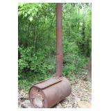 Rustic Metal Barrel Stove Heater with Chimney Pipe