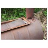 Rustic Metal Barrel Stove Heater with Chimney Pipe