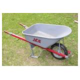 Ace Steel Wheelbarrow with Single Pneumatic Tire
