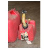 Set of 4 Used Gasoline Fuel Cans in Various Sizes